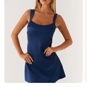 Peppermayo Navy Blue Slip Dress